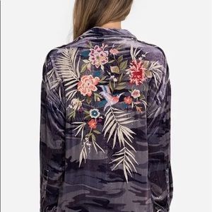 NWOT Johnny Was Kasumi Velvet Boxy Shirt